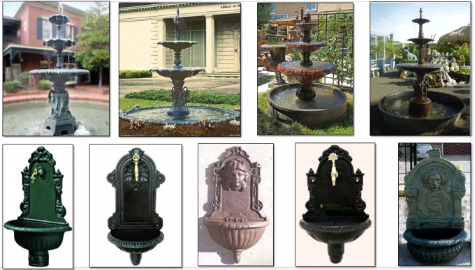 Fuente de pared al aire libre de piedra del arrabio del hierro del