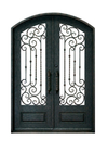 Hierro exterior Front Doors European Style del oscilación de las piezas ornamentales dobles del hierro