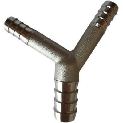 Acero inoxidable 304 Y-tipo Barb Tee con tamaño personalizado y fundición de inversión para conector de manguera de tres vías